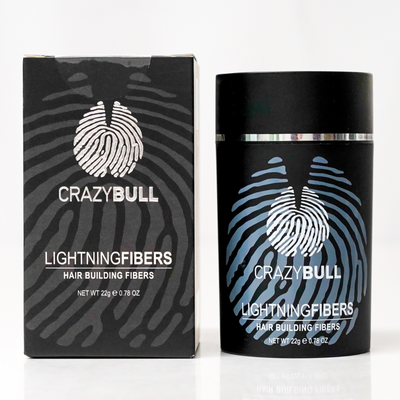 Crazy Bull Lightning Fibers Hair Building Fibers 22g bottle front label