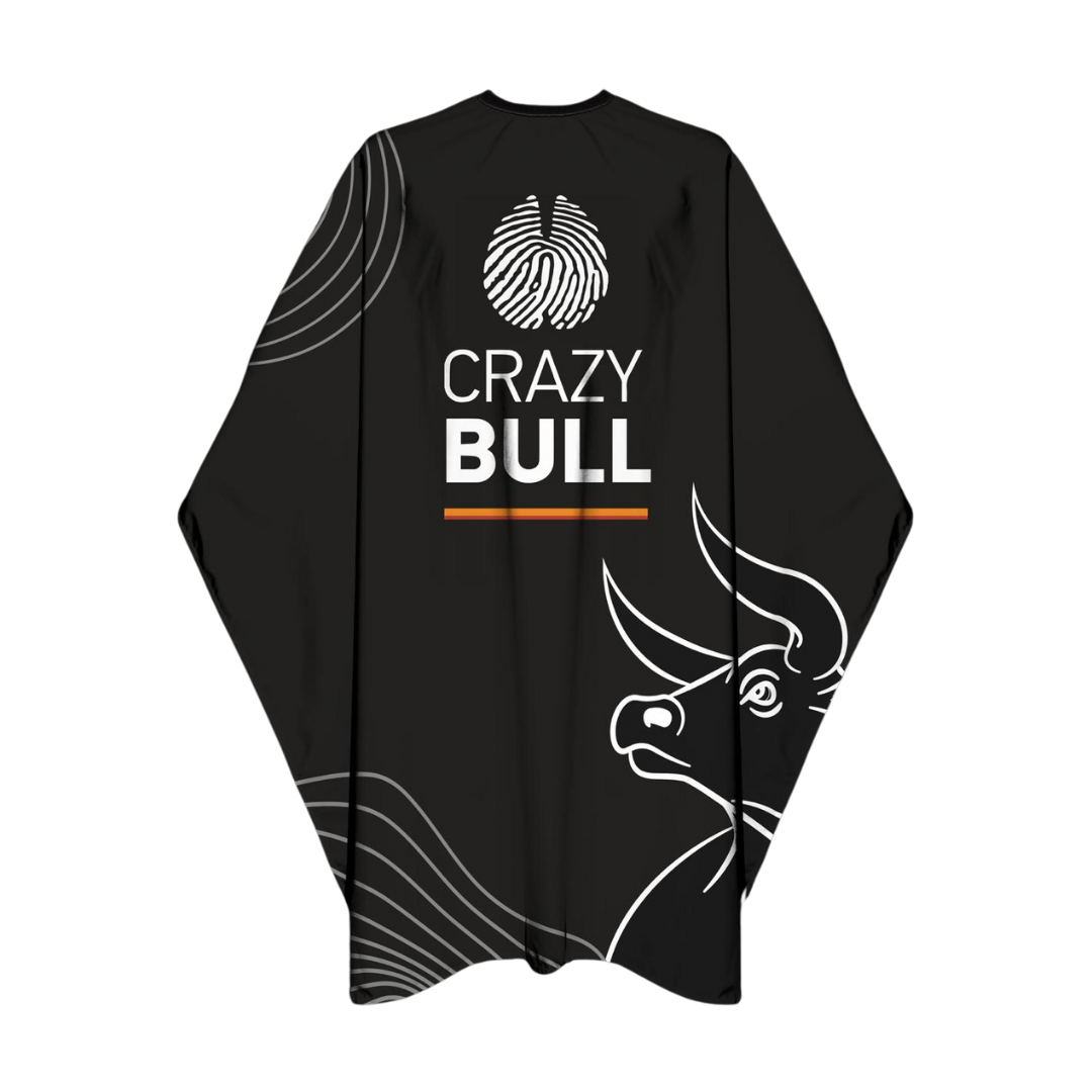 Crazy Bull "Bull Energy" Barber Cape - Black Edition - RETURNING SOON!