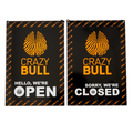 Crazy Bull Barbershop Open/Closed Door Sign