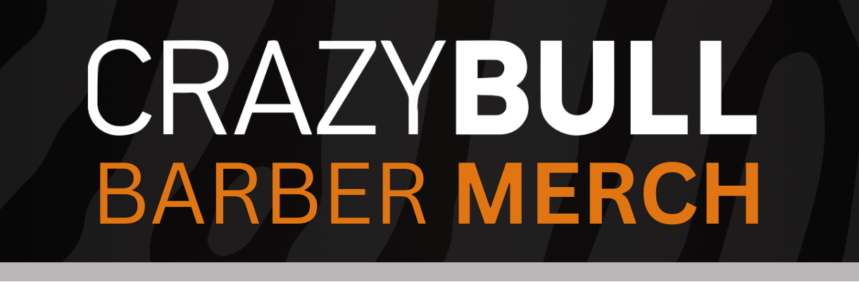 Crazy Bull Barber Merch logo on a black background
